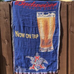 Budweiser King Of Beers Now On Tap Tapestry Hanging Decor Or Throw Blanket